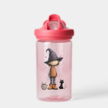 Witch & Black Cat Spooky Trinkflasche<br><div class="desc">Stay hydrated in spellbinding style with this Kids' Witch & Black Cat Water Bottle! Featuring a playful little witch and her mischievous black cat, this bottle is perfect for the Halloween season or any child who loves magical adventures. Sized just right for little hands, it's great for school, trick-or-treating, or...</div>