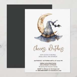 Witch Casquette Moon Halloween Party Invitation