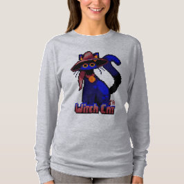 Witch Cat Halloween pixel art T-Shirt