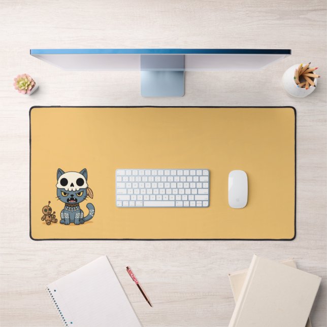 Witch Cat Voodoo Doll on Yellow (Bureau 1)