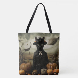 Witch Cat with Pumpkins  Tasche