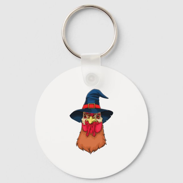 Witch Chicken Funny Halloween Horror Scary Schlüsselanhänger (Vorderseite)