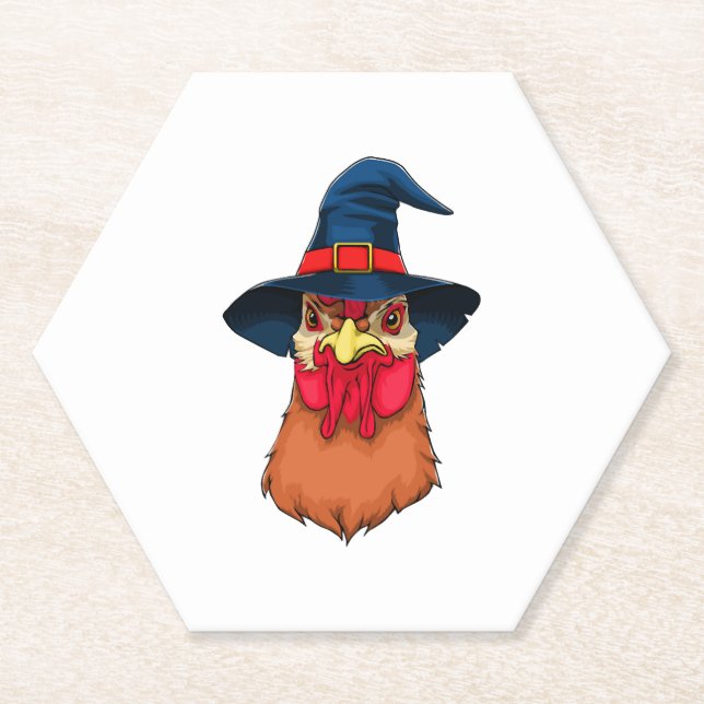 Witch Chicken Funny Halloween Horror Scary Untersetzer (Vorderseite)