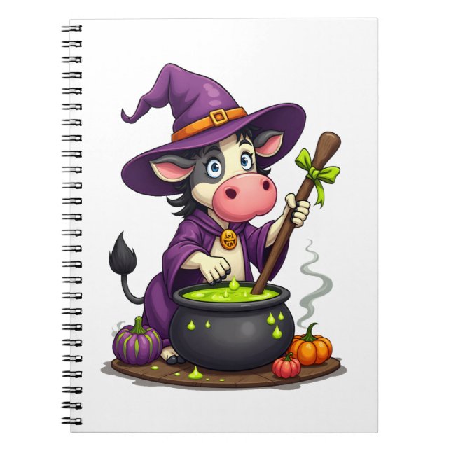Witch Cow Cauldron Brew Notizblock (Vorderseite)