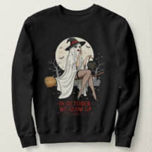 Witch Ghost Halloween Design – In October We Glow 