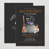 Witch Halloween Invitation Anniversaire