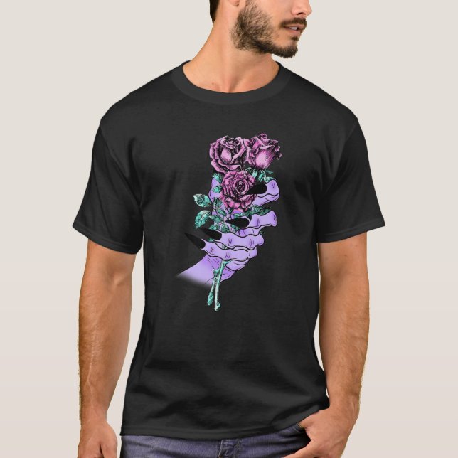 Witch Hand Roses Pastel Goth Nu Goth Premium T-Shirt (Vorderseite)