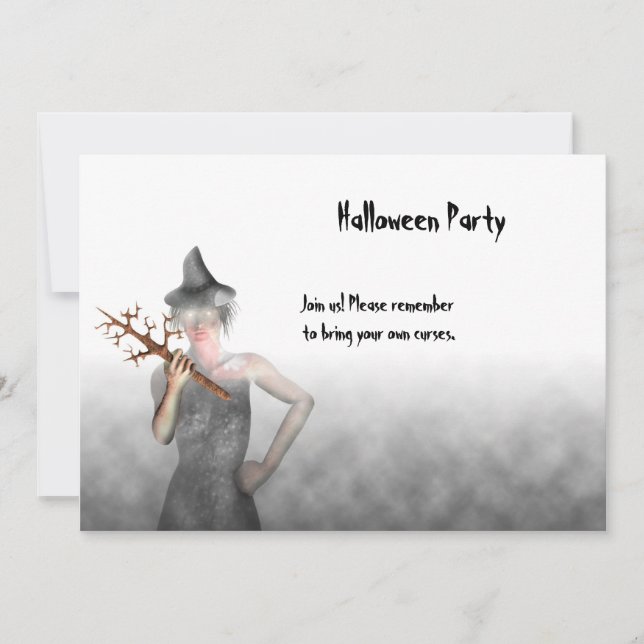 Witch - Invitation à la fête d'Halloween (Devant)