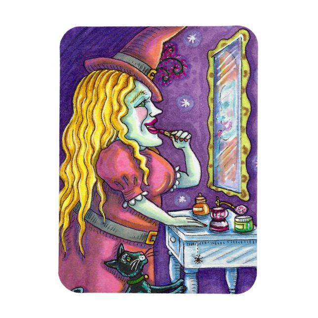 WITCH LIPSTICK, PERFUME & NAIL POLISH, FUNNY NIEDL MAGNET (Vertikal)