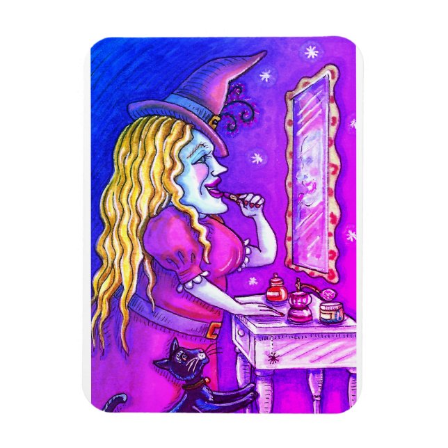 WITCH LIPSTICK, PERFUME & NAIL POLISH, FUNNY NIEDL MAGNET (Vertikal)