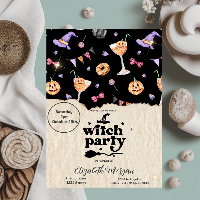 Witch Party Halloween Cocktail Invitation (Créateur téléchargé)