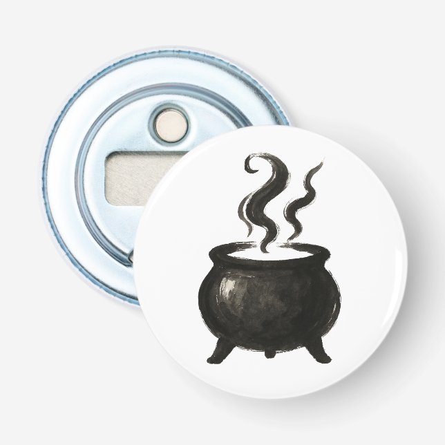 Witch’s Brew – Minimalist Halloween Cauldron on  Flaschenöffner (Vorderseite)