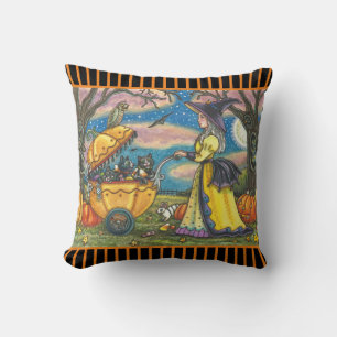 WITCH, SCHWARZE KATZE-BUGGY HALLOWEN DURCH PILLOW KISSEN