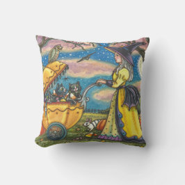 WITCH, SCHWARZE KATZE-BUGGY HALLOWEN DURCH PILLOW KISSEN