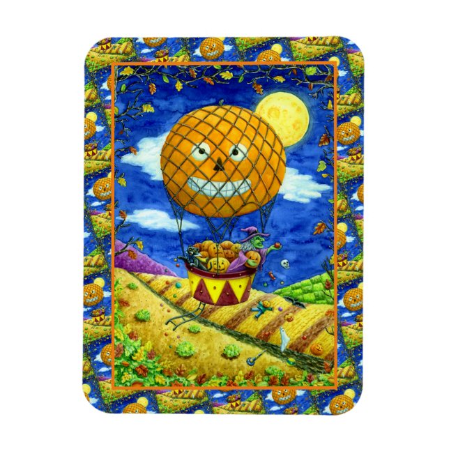 WITCH, SCHWARZE KATZE IN HOT AIR BALLOON FOLART SP MAGNET (Vertikal)