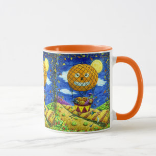 WITCH, SCHWARZE KATZE IN HOT AIR BALLOON FOLART SP TASSE