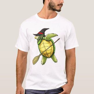 Witch Sea Turtle Dab Funny Halloween Horror Scary  T-Shirt