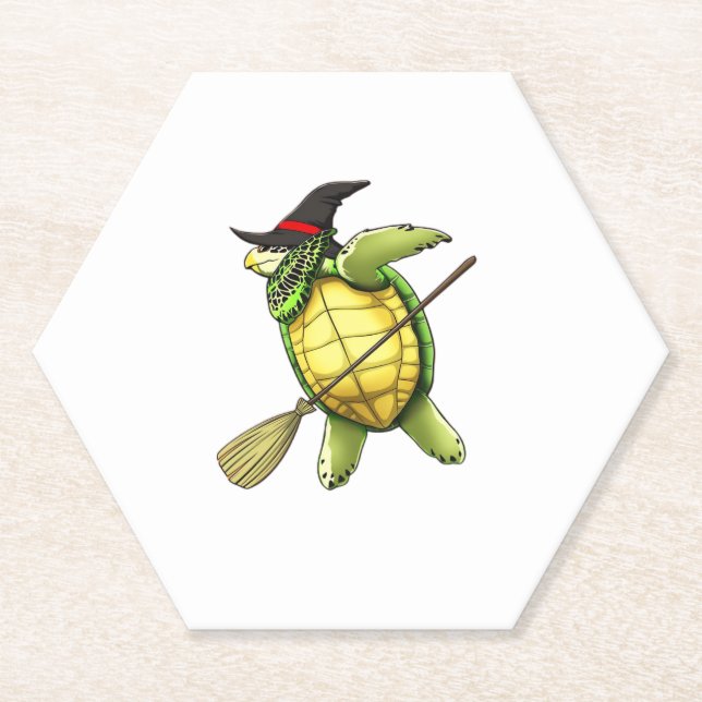 Witch Sea Turtle Dab Funny Halloween Horror Scary  Untersetzer (Vorderseite)