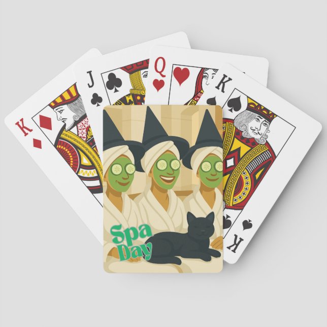 Witch Spa Day Funny Humor  Spielkarten (Rückseite)