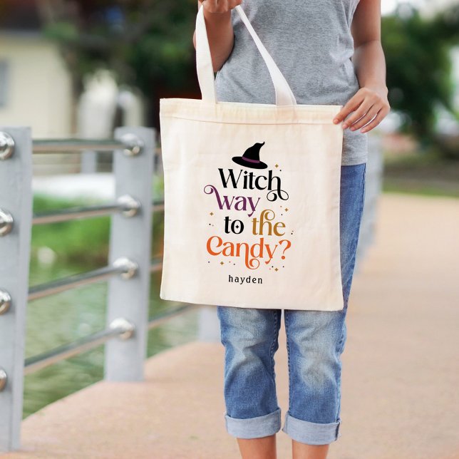 Witch Way Halloween Sac fourre-tout personnalisé (Créateur téléchargé)