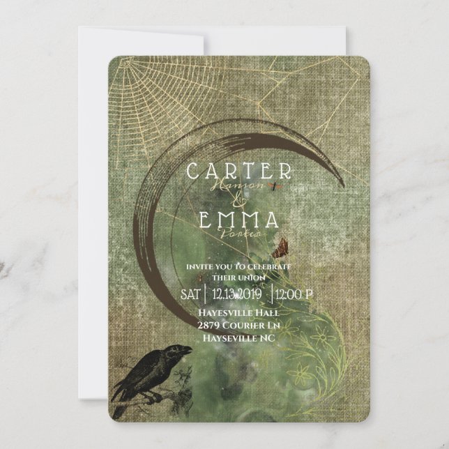 Witch Wicca Spells et Webs Faire-part de mariage (Devant)