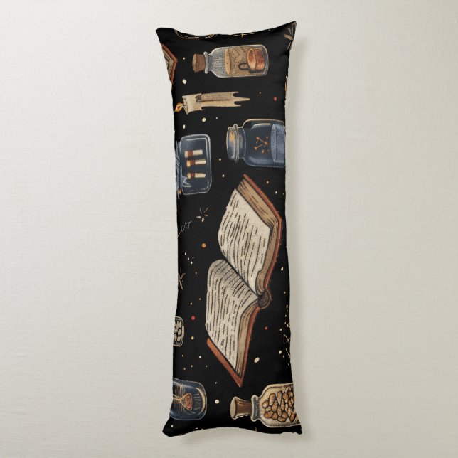 Witchcraft Potion Pattern – Halloween Magic Seitenschläferkissen (Rückseite (Vertikal))