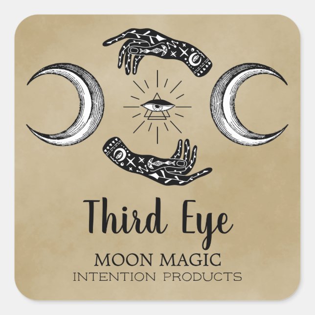Witchcraft Spell Étiquette Main Eye Lune (Devant)