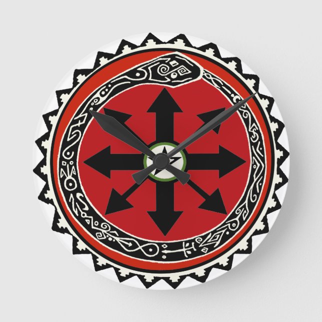 Witchcraft-Symbol für Chaos Runde Wanduhr (Vorderseite)