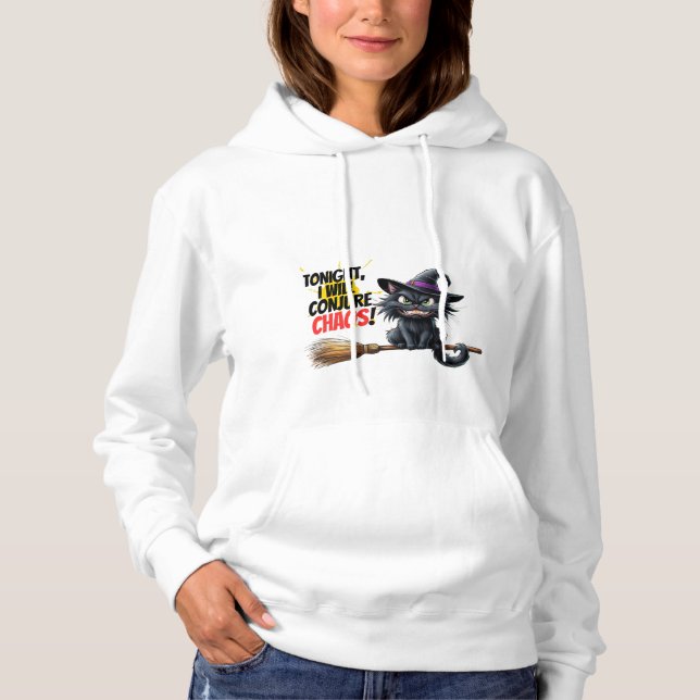 Witchers Chaos: Schwarze Katzen in Aktion Hoodie (Vorderseite)