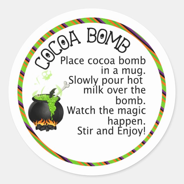 WITCHES CAULDRON HALLOWEEN Kakao-Bombenbeschriftun Runder Aufkleber (Vorderseite)