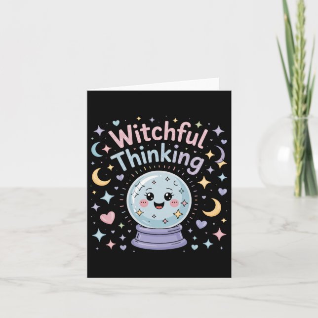 Witchful Thinking Crystal Ll Halloween Vibes Karte (Vorderseite)