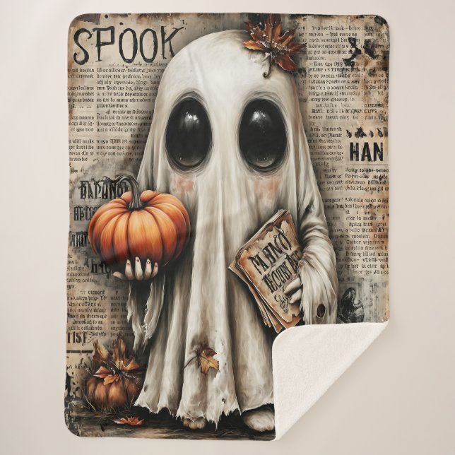 Witchful Thinking - Ein Boo mit einem Buch Sherpadecke (Vorderseite)