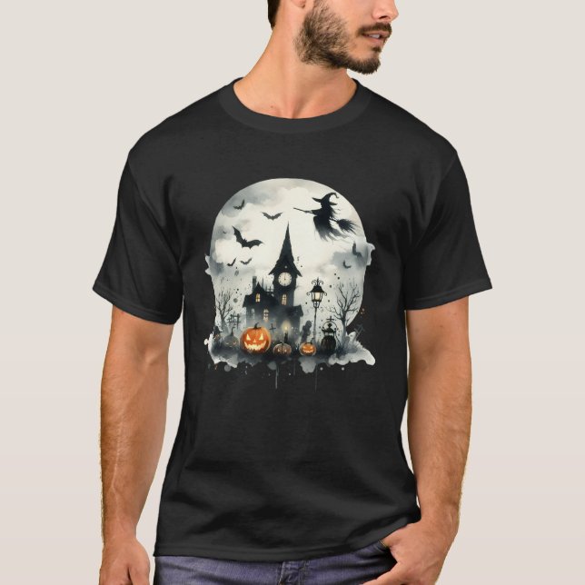 Witching Hour Night Happy Halloween Beängstigend G T-Shirt (Vorderseite)