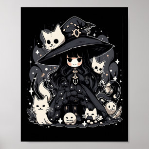 Witching Hour trendy Halloween Grafik Design Poster