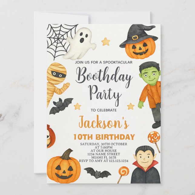Witchs Fun Kids Halloween Anniversaire Invitation (Devant)