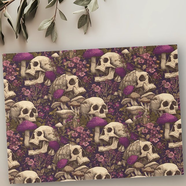 Witch's Garden Skull Purple Pumpkin  Seidenpapier (Von Creator hochgeladen)