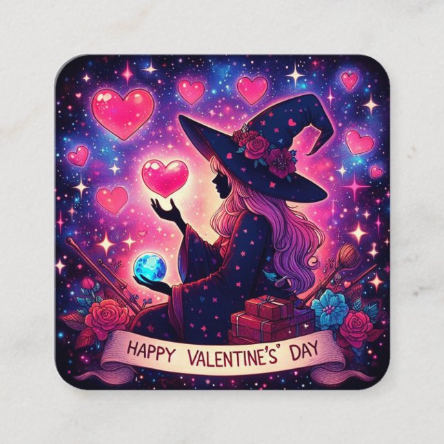 Witcht Heart Love Valentines Day Cartes magiques (Devant)
