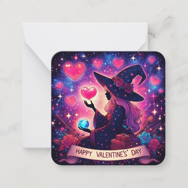 Witcht Heart Love Valentines Day Cartes magiques (Devant)
