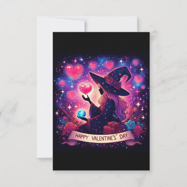 Witcht Heart Love Valentines Day Cartes magiques (Devant)