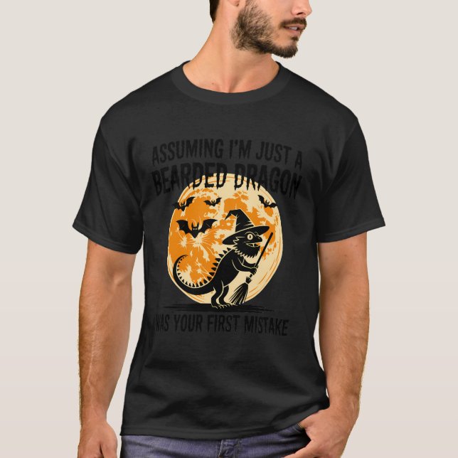 Witchy Beardie Halloween Moon T-Shirt (Vorderseite)