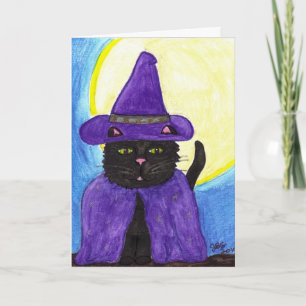 Witchy Black Cat Grußkarte Karte