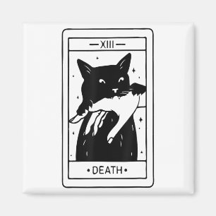 Witchy Black Cat Halloween Tarot Card Funny für mi Magnet