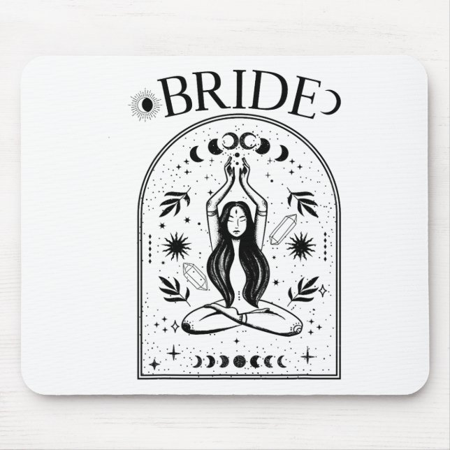 Witchy Bride Coven Tarot Celestial Gothic Bachelor Mousepad (Vorne)