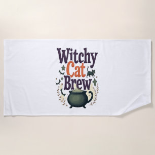 Witchy Cat Brew Strandtuch