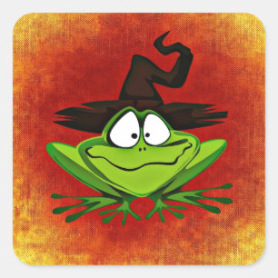Witchy Frog Quadratischer Aufkleber