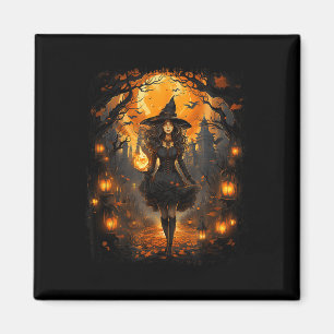 Witchy Girl Halloween Kostüm Witchcraft Wit Magnet