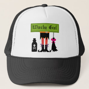 Witchy Girl Halloween T - Shirt und Geschenke Truckerkappe