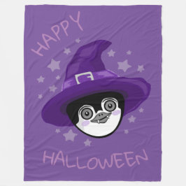 Witchy Halloween Penguin Fleecedecke