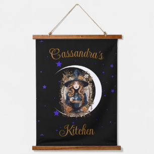 Witchy Kitchen Personalisiert Wandteppich Mit Holzrahmen