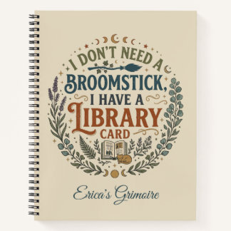 Witchy Librarian Library Card Book Lover Custom Notizbuch